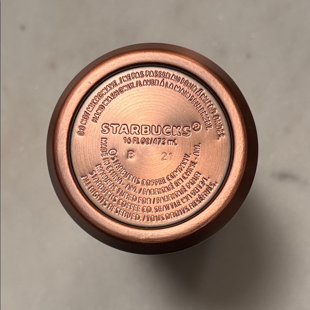 Starbucks Copper Mermaid Travel Tumbler with Black Lid - Picture 4 of 5